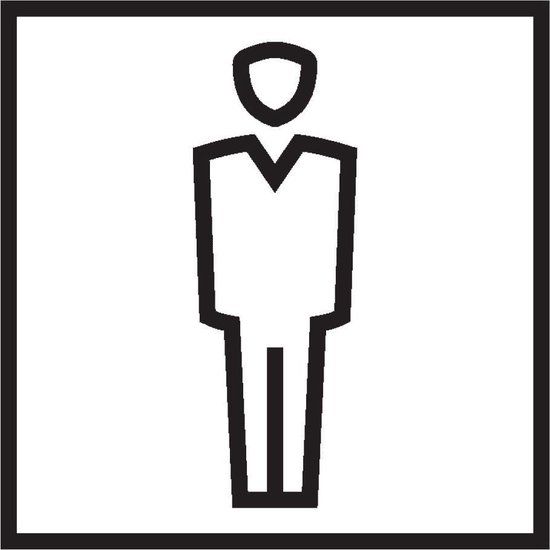 WC heren sticker 150 x 150 mm