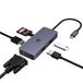 USB C Adapter HUB, USB C HUB, 4K HDMI VGA USB-hub, 6-in-1 adapter met USB A, USB 2.0, SD/TF kaartlezer, compatibel met Mac, Windows en iOS systeem laptops