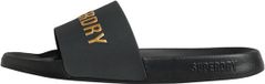 Superdry CODE Logo badslippers Heren Zwart/Goud