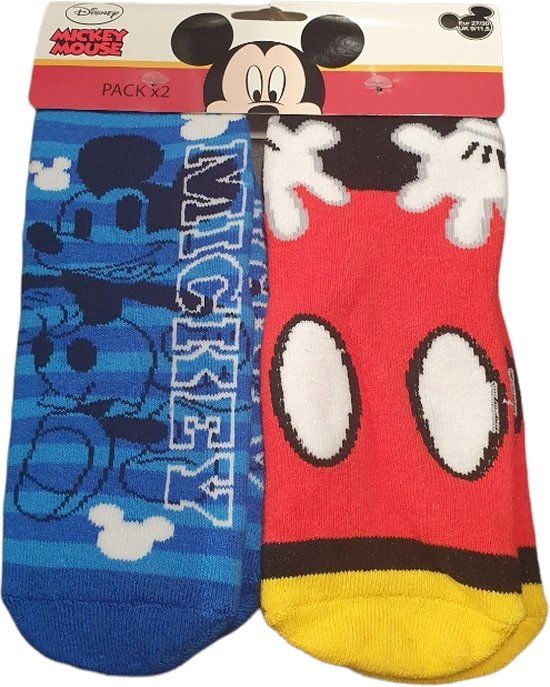 Disney Mickey Mouse Boys' Anti-Slip Socks - Size 31/34 - Blue