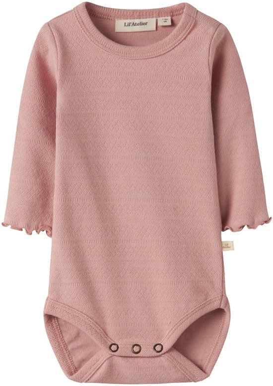 LIL' ATELIER Baby romper oudroze Meisjes Katoen Ronde hals Effen - maat 86