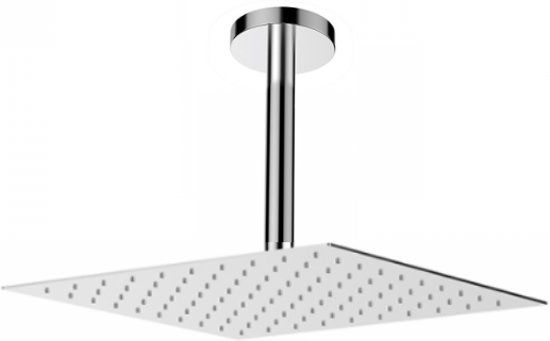Douchebakkenopmaat.nl Hoofddouche 30x30cm gepolijst RVS inclusief plafondaansluiting