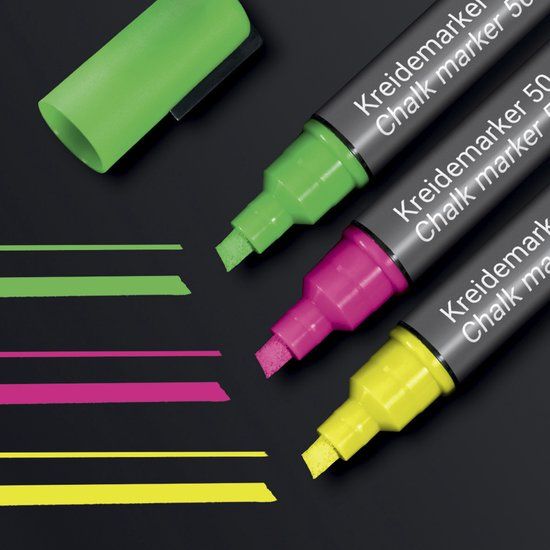 Sigel Krijtstift - Beitelpunt - 3 kleuren - SI-BA182