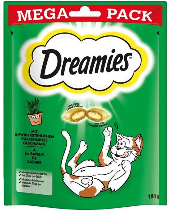 Mars Dreamies Kattensnack 4x180g Mega Pack - met kattenkruid