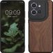kwmobile telefoonhoesje geschikt voor Motorola Edge 60 Neo / Edge 50 Neo / ThinkPhone 25 - Hoesje met bumper in donkerbruin - Backcover - hout