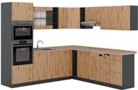 Vicco Hoekkeuken R-Line, Artisanaal eiken/Antraciet, 247 x 237 cm, WB Eik