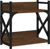 vidaXL Printerstandaard 2-laags 40x20x40 cm bewerkt hout bruineiken