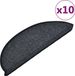 vidaXL Tapis d'escalier 10 pièces 56x17x3 cm Anthracite