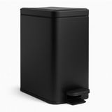 Relaxdays Prullenbak badkamer - 10 l - smal - softclose - zwart