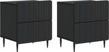 vidaXL Table de chevet 2 pcs Noir 43 x 34,5 x 49,5 cm Bois d'ingénierie