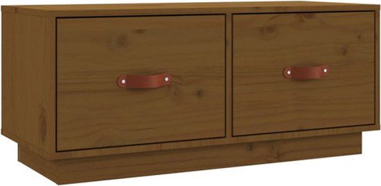 vidaXL Tv-meubel 80x34x35 cm massief grenenhout honingbruin