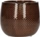 Mica Decorations Plantenpot - brons - geribbeld - 12 x 14 cm