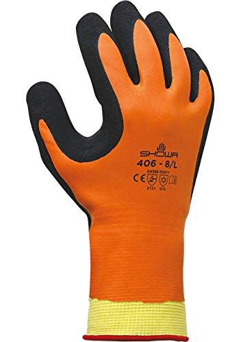 Showa Natuurlijk Rubberlatex handschoenen oranje/zwart - single pack, X-Large