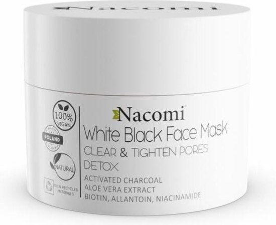 Nacomi White & Black Face Mask - Deep Cleansing, Purifying, Detoxifying - 50ml