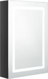 vidaXL Badkamerkast met spiegel LED 50x13x70 cm glanzend zwart