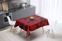 Bonamaison Tafelkleed, Anti-Mold, Sneldrogend, Waterdicht, 100% Polyester Tafellaken, rood Zwart, 140 x 140 Cm