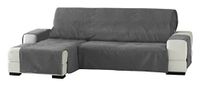 Eysa Zoco niet elastisch bankovertrek chaise longue links, frontale zicht, chenille, grijs, 29 x 9 x 37 cm