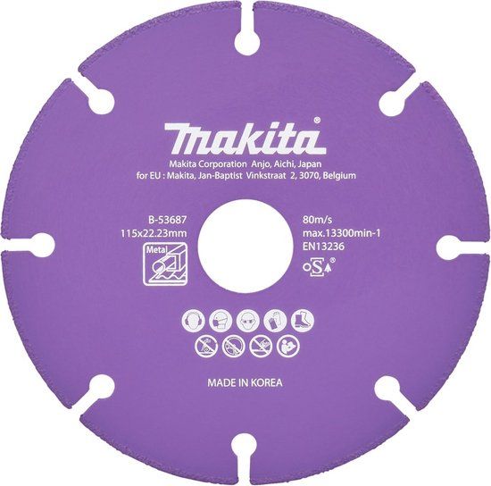 Makita Accessoires Makita Doorslijpschijf diam 115x1,3mm B-53687