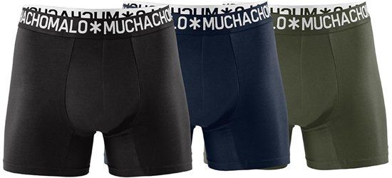 Muchachomalo 3-pack Light Boxershorts Navy / Zwart / Army Groen - XL