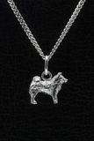 MOOYE ® - Collectie Zilveren Duitse keeshond 2 ketting hanger - klein