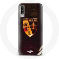 Maniacase Hoesje Samsung Galaxy A70 rcl lens oranje zwarte achtergrond