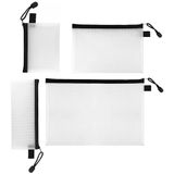 LEVIATAN Set van 4 ritszakken A4, A5, A6 en 85 x 210 mm reistas, transparante zakken met ritssluiting, documentenvakken, waterdichte tas, opslag van schrijfwaren, cosmetica