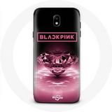 Maniacase Hoesje voor Samsung Galaxy J3 2017 Behang diamante Blackpink Kpop Logo Roze
