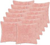 vidaXL Kussensloop 12 stuks Roze 45 x 45 cm Nep Konijnenbont