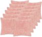 vidaXL Kussensloop 12 stuks Roze 45 x 45 cm Nep Konijnenbont