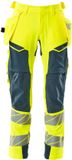Mascot Accelerate Safe Broek met spijkerzakken 19031-711 - hi-vis geel/donkerpetrol - C62