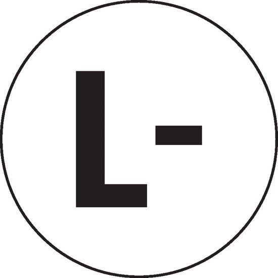 Negatieve gelijkstroom L- sticker - Zwart/Wit - 12.5mm - 20/vel