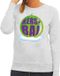 Bellatio Decorations Shoppartners Bv Foute kersttrui kerstbal groen op grijze sweater voor dames - L