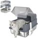 Merkloos Kattenbak Overdekt RVS Grijs 48 x 38 x 34 cm