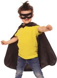 Rubies Zwarte superheldenset voor jongens en meisjes, eenheidsmaat, uniseks, cape en anti-gezicht, officieel carnaval, verjaardag, feest en Halloween