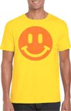 Bellatio Decorations Verkleed shirt heren - Smile / Emoticon - geel - carnaval/foute party - feestkleding XXL