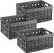 Sunware Vouwkrat - 3x - antraciet - kunststof - 49 x 36 x 24,5 cm - 32L - inklapbare boodschappenkratten