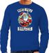 Bellatio Decorations Northpole Foute Kerst sweater / Kerst trui roulette blauw voor heren - M