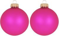 Krebs Boules de Noël - bubbelgum rose - 24x - verre - 7 cm - mat