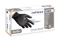 Reflexx N85B/XL Powder Free Black Nitrile Gloves Full Grip Heavy Duty – g 8.4 (M), size XL