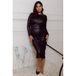 LOVE2WAIT zwangerschaps midi jurk met glitters - zwart