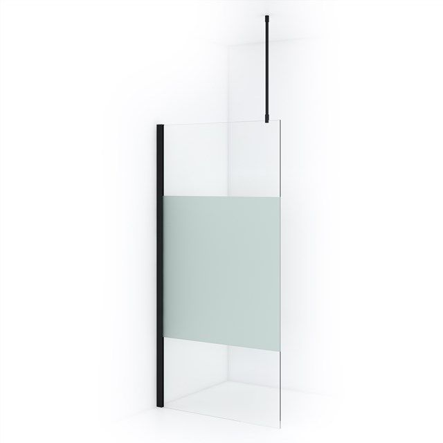 Maxaro Inloopdouche Diamond 100cm 8mm Helder Veiligheidsglas Mat Zwart