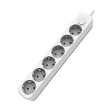 Meervoudige EB Meervoudige stopcontactdoos 6T, C/INT, met kabel, 1,5 meter, wit
