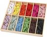 Merkloos Mini wasknijpers - 288 stuks - Gekleurd - Hout