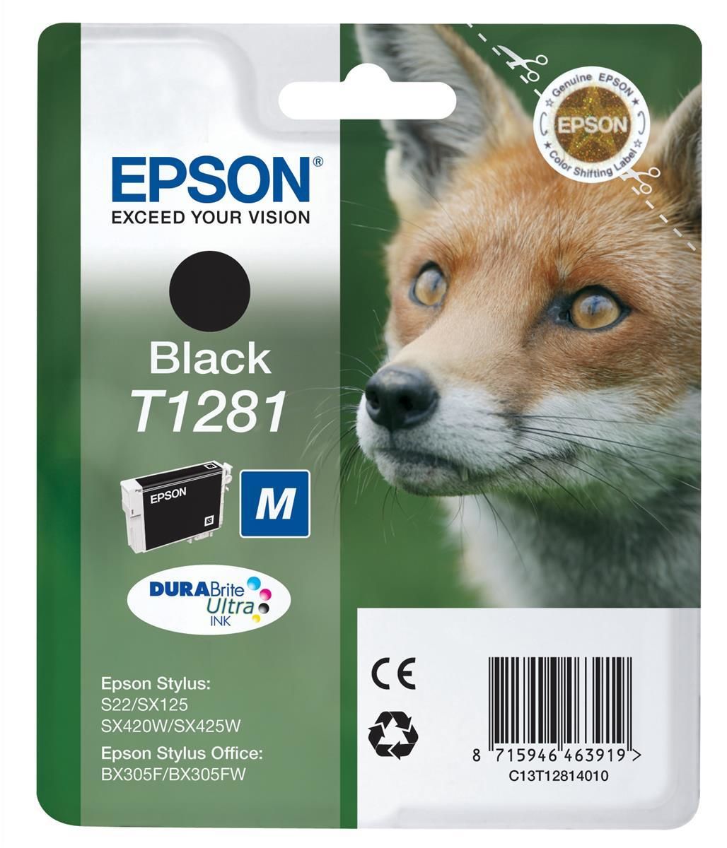 Epson T1281 Black Ink Cartridge - Original - Compatible with Epson Printers