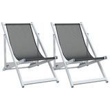 VidaXL 360167 Tuinstoel Terras Aluminium, Textiel Grijs