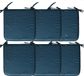 Stof Textile Home coussin de chaise - 6x - bleu pétrole - 38 x 38 x 3 cm