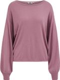 WE Fashion Dames fijngebreide trui met boothals - Oudroze - Maat L