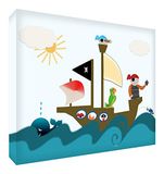 Feel Good Art A5 piraten decoratieblok diamant gepolijst moderne illustratie acryl 21x14,8x2cm kleurrijk
