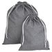 Bigso Box of Sweden Set van 2 waszakken voor op reis, kledingzak van polyester voor de koffer of de reistas, lichte kofferzak voor vuile was, schoenen en meer, grijs, grijs, Medium, Set van 2