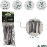 Lustan - Broches de jardin en forme de U en acier - 12cm - Lot de 20
